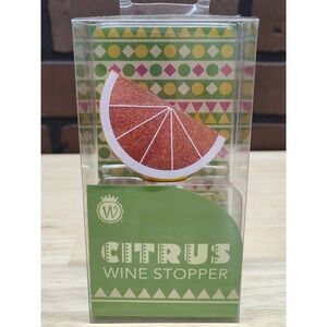WILD EYE DESIGNS CITRUS FRUIT WINE BOTTLE STOPPER HANDCRAFTED METAL NEW TROPICAL